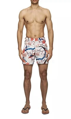 $395 ORLEBAR коричневый купальный костюм мужчин Sz32 белый цветочный сундуков шорты BULLDOG фантазии - Изображение 1 из 4