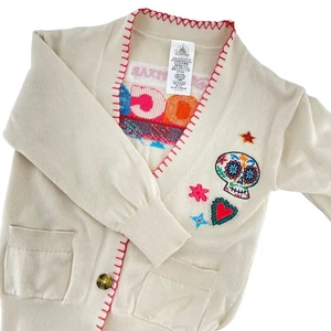 Disney Pixar Coco Cardigan Sweater Embroidered Details Kids Size 5/6 - Picture 1 of 6