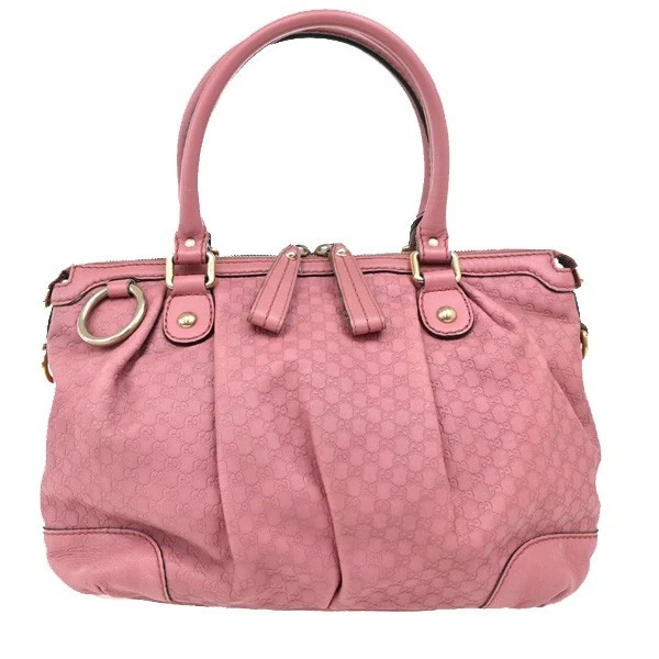 GUCCI Sukey Guccissima GG Pattern Shoulder Bag Leather Pink GHW 36CA245 - Image 1 of 4