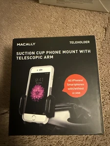 Macally Suction Cup Phone Mount w/ Telescopic Arm--NEW & SEALED! For All Phones! - Picture 1 of 4