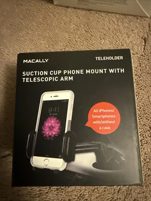 Macally Suction Cup Phone Mount w/ Telescopic Arm--NEW & SEALED! For All Phones! - Image 1 of 4