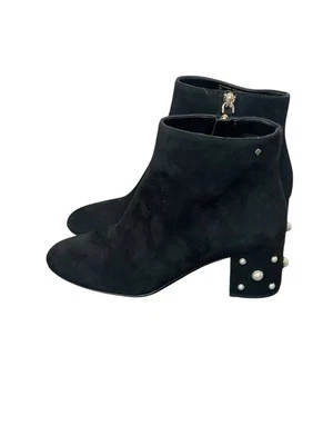 Женские черные замшевые сапоги Kate Spade модель Taraji с искусственным жемчугом на блочном каблуке размер 7 - Изображение 1 из 4