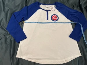 Chicago Cubs White/Royal Swing for the Fences Long Sleeve T-Shirt Size PL - Picture 1 of 15