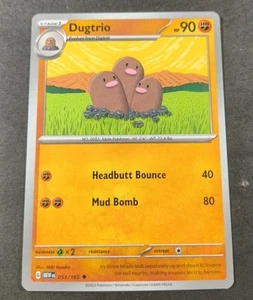 Pokemon 151 Dugtrio Uncommon Card 051/165 NM - Picture 1 of 1