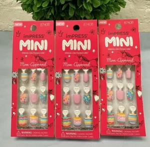 3 Kiss Kiss imPRESS MINI Press-on Easter Egg Nails Manicure Spring Song 87408 - Picture 1 of 1