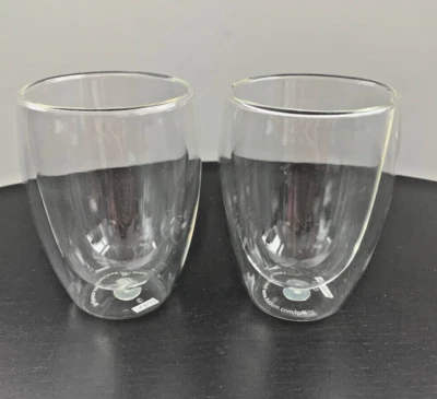 Caneca de café grande Bodum Pavina parede dupla 12 oz vidro borosilicato 4,5" conjunto de 2 - Imagem 1 de 4