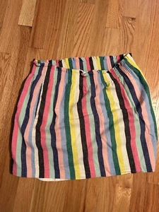J CREW Women's Size 10 Linen-cotton Sidewalk Skirt Striped - Picture 1 of 4