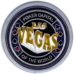 Protector de cartas - Protector de póquer PLATEADO Las Vegas Poker Capital * - Imagen 1 de 2