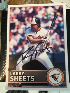Tarjeta postal firmada por Larry Sheets BALTIMORE ORIOLES  - Imagen 1 de 1