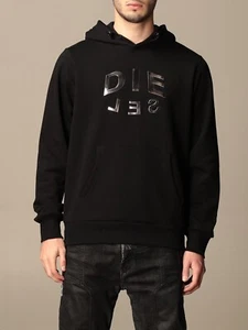 Diesel Italy [A01699 0IAEG] GIRKEL Medium BLACK HOODIE - Picture 1 of 10