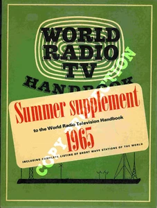 World Radio TV Handbook WRTH 1965 Summer Supplement - Zdjęcie 1 z 1