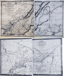 4 piezas, 2 mapas canadienses 18 pulgadas por 26 pulgadas cada provincia del Bajo 1798 y Alto Canadá - Imagen 1 de 24