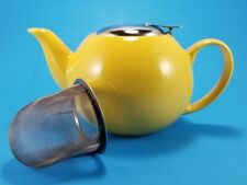 Certified International Diffuser Bright Canary Yellow Ceramic Tea Pot