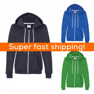Anvil Women's Cotton Full-Zip Hooded Sweatshirt 71600FL S-2XL NEW,Navy,Green - Picture 1 of 5