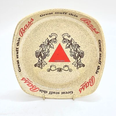 VINTAGE BASS BREWERY ADVERTISING PLATE PUB BAR MAN CAVE COLLECTABLE ASHTRAY DISH - Image 1 of 4