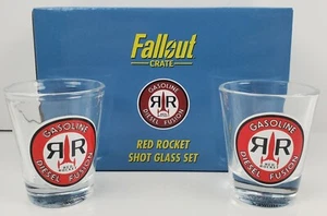 Fallout Red Rocket Shot Glass Set Of 2 Loot Crate Exclusive Bethesda - Picture 1 of 9