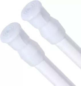 2 Pack Small Tension Rods 15.7 in to 28 Curtain Rods in Extendable Width Spring - Picture 1 of 12