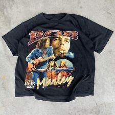 Vintage 1990s Bob Marley Reggae Rap Tee Rare T Shirt Size XL Faded Black Exodus