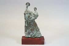 Heilige Maria mit Jesus Kind Bronze Figur signiert um 1950 (FR914)