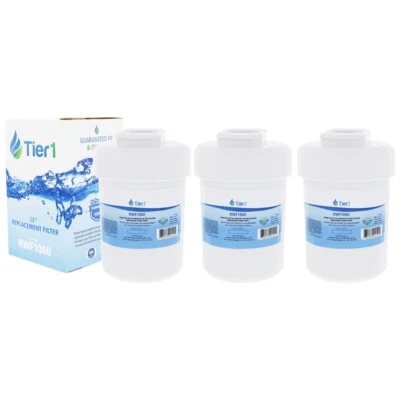 Fits GE MWF SmartWater MWFP GWF Comparable Tier1 Fridge Water Filter 3 Pack