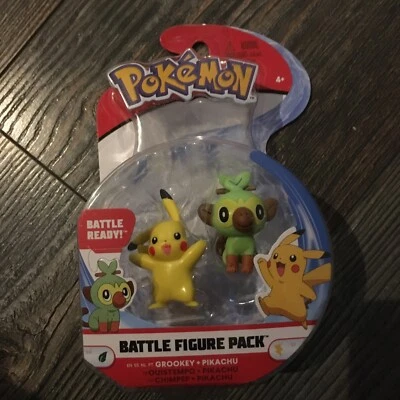 Pokemon Pikachu & Grookey Battle Figure Pack Scaled For Battle New in Package - Image 1 of 4