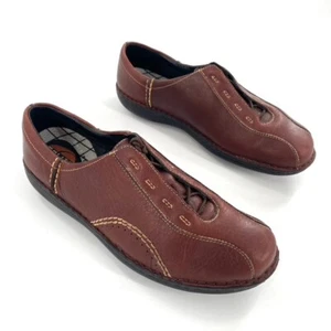 Clarks Viola Womens Oxford Shoes Sz 8.5 Lace Up Brown Leather Comfort Casual - Picture 1 of 9