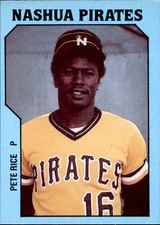 1985 Nashua Pirates TCMA #19 Pete Rice Pensacola Florida FL Baseball Card