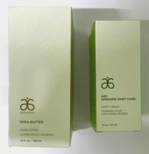 ARBONNE SET OF SHEA BUTTER HAND LOTION 355ML & BABY CARE NAPPY CREAM 141ML NEW - Picture 1 of 1