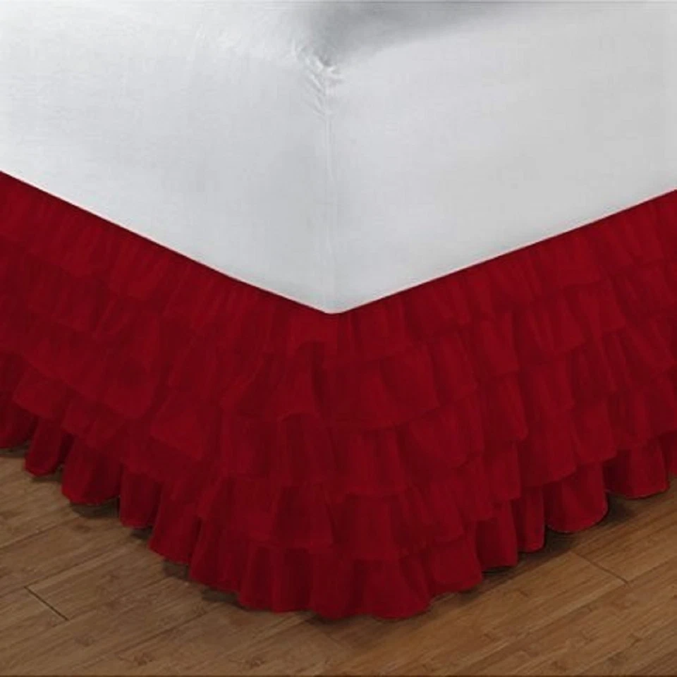 1 Gypsy Solid Bed Ruffle Chiffon Skirt with Attached Platform, 20" Inch Drop - Image 1 of 1