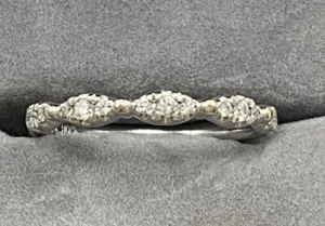 New 14K Effy Genuine Diamond Band Wedding Ring Stacker Mil-grain - Picture 1 of 6