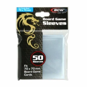 2 pks of 50 (100) BCW 70mm x 70mm Clear Square No. 1 Sz Board Game Card Sleeves - Picture 1 of 5