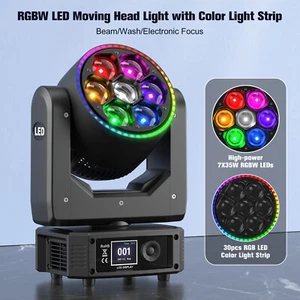 7x50W Bee-Eye LED Moving Head Spotlight RGBW Wash Zoom Beam DJ DMX Stage Light - Picture 1 of 10
