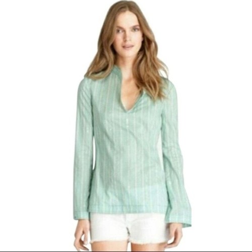 Tunica Tory Burch paillettes Stephanie verde e bianca. Taglia 6. Ottime condizioni.