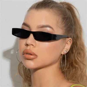 Retro Rechteck Sonnenbrille Kleines Gestell Sonnenbrille Unisex Mode Brille 1 Stück - Bild 1 von 31