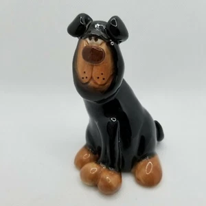 Rottweiler Dog Figurine Douglas Porcelain Dog Lover Rottie 3.75" Signed - Picture 1 of 6
