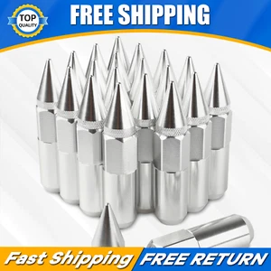 20Pcs Wheel Lug Nuts with Spike Extended Tuner M12x1.5 (Silver) - Picture 1 of 9