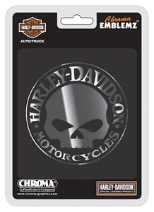 Harley-Davidson Aufkleber Willi G. 3D, Schwarz, selbstklebend, Durchmesser 9cm - Bild 1 von 2