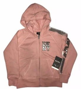 DKNY Girls Blush Sequin Hoodie Sweatshirt Jacket Size 4 - Picture 1 of 7