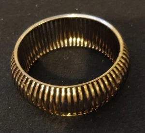Bangle Bracelet ( Brass ) Ribbed as Shown - 1 1/8in Wide ( Inside Dia 2 1/2in ) - Picture 1 of 7