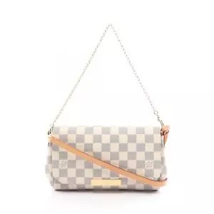 LOUIS VUITTON Favorite PM Handtasche N41277 Damier Azur Canvas Leder Weiß Geb... - Bild 1 von 9