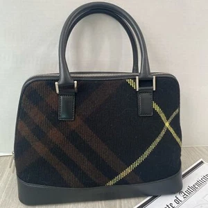 Auténtico Bolso de Mano BURBERRY Lana Negra Alma Bowling con Certificado - Imagen 1 de 15