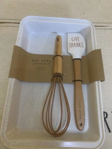 🍁Neu 2020 Rae Dunn Herbst 3-teiliges Backset "GIVE THANKS" Spatel & Schneebesen 🍁 - Bild 1 von 1