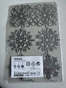 IKEA YRSNO YRSNÖ Hanging decoration Snowflake Tree Ornaments pack of 6 Silver - Picture 1 of 1