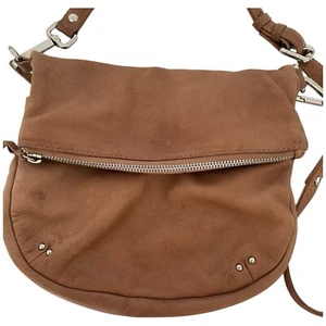 GABEE Womens Leather Bag Louise Tan-Brown Flap over Crossbody Bag 100% Leather - Picture 1 of 24