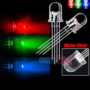 Ánodo común 100 piezas X ultrabrillante 10 mm 4 PINES RGB LED transparente al agua - Imagen 1 de 1