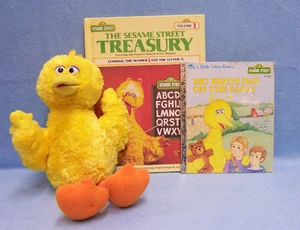 2008 Sesame Street Big Bird Push Plus Two Sesame Street Hard Cover Books - Picture 1 of 5