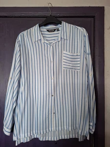 REGATTA WHITE BLUE STRIPE SHIRT..SIZE 20..LADIES - Picture 1 of 2
