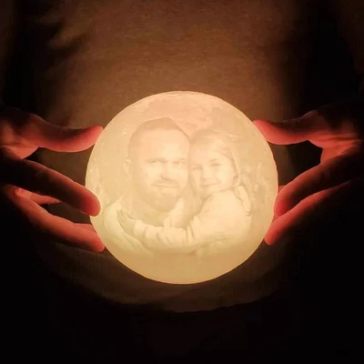 UK Personalized Photo 3d Printed Moon Lamp Night Lunar Light Gift Custom Photo