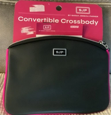 SJP By Sarah Jessica Parker RFID Convertible Crossbody Bag Hot Pink & Black - Image 1 of 4