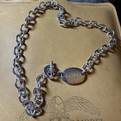 COLLAR RALPH LAUREN PALANCA DELANTERA TONO PLATA “Esperanza” 17" Foto 1 de 4